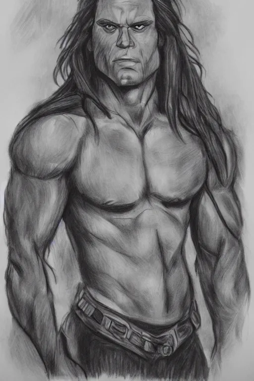 Image similar to disney's tarzan, solo portrait, ✏🖼