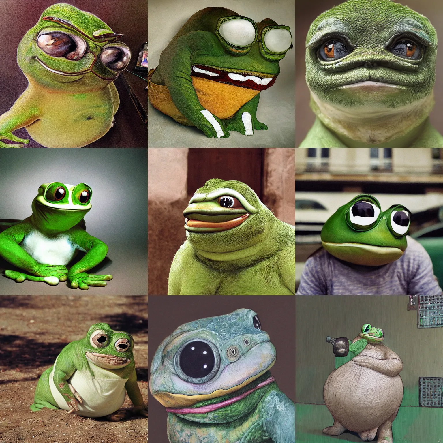 Prompt: realistic fat pepe the frog by Steve McCurry