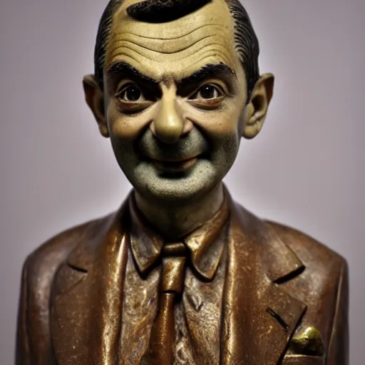 Image similar to antique sculpture of mr. bean