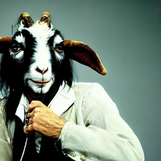 Prompt: alice cooper as a goat