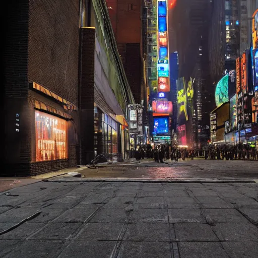 Prompt: ghost of New York, NYC sidewalk, city lights, spooky Halloween fun, trending on artstation, 8k, 4k, volumetric lighting, unity