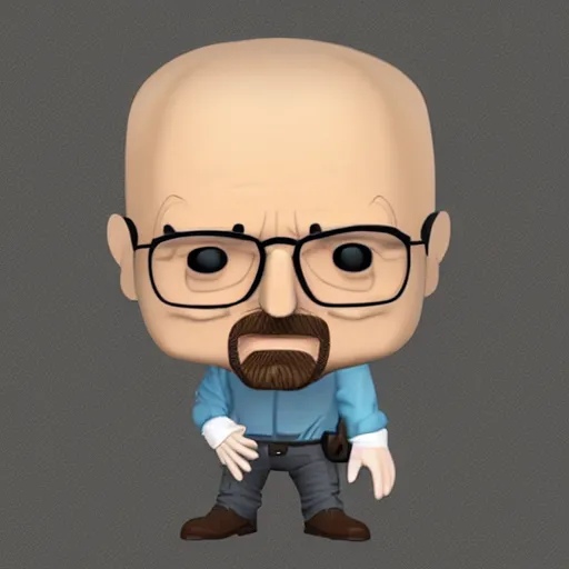 Image similar to walter white pop figure, photorealistic