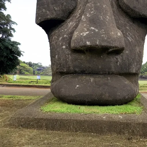 Prompt: moai statue doing a kickflip