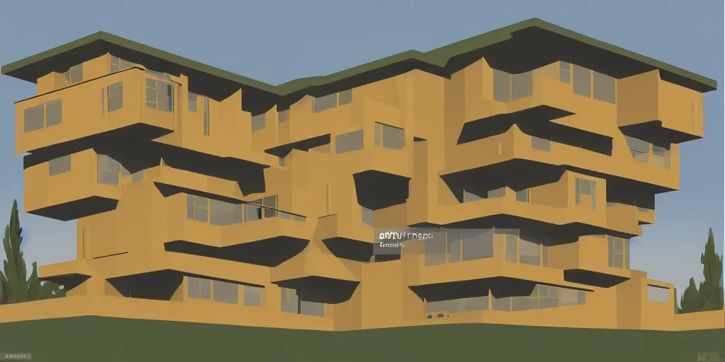 Image similar to habitat'6 7 by kenton nelson, vector art, minimalism,