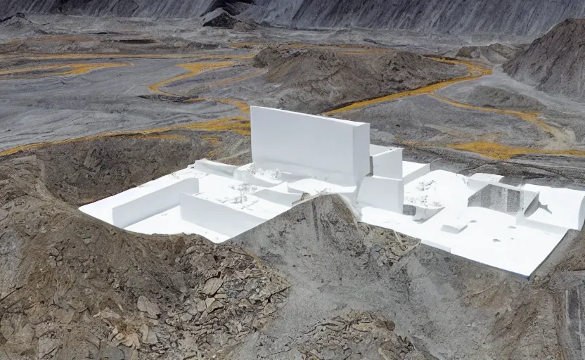 Image similar to bioremediation white architecture in the mining tailing