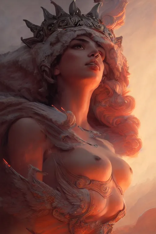 Prompt: goddess of the hell, highly detailed, digital painting, artstation, concept art, smooth, sharp focus, illustration, unreal engine 5, 8 k, art by artgerm and greg rutkowski and edgar maxence