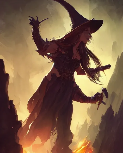 Image similar to a beautiful witch paladin by Stanley Artgerm Lau, WLOP, Rossdraws, frank frazetta, Andrei Riabovitchev, Marc Simonetti, tranding on artstation