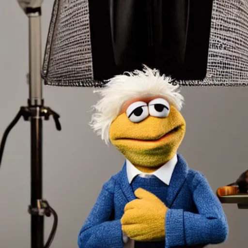 Image similar to hide the pain harold as a muppet, product photography, commercial lighting