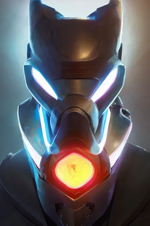 Image similar to epic mask helmet robot ninja portrait stylized as fornite style game design fanart by concept artist gervasio canda, behance hd by jesper ejsing, by rhads, makoto shinkai and lois van baarle, ilya kuvshinov, rossdraws global illumination radiating a glowing aura global illumination ray tracing hdr render in unreal engine 5