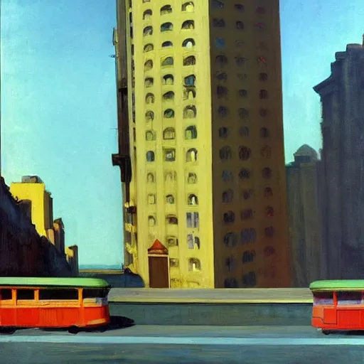 Image similar to sao paulo painted by edward hopper