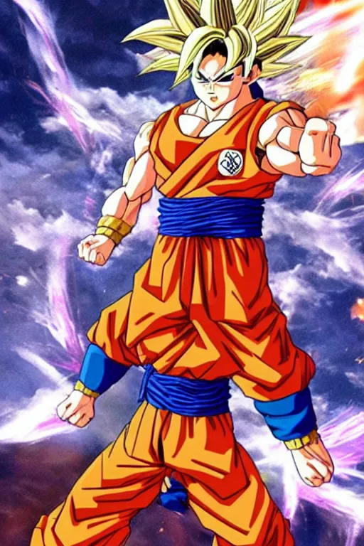 Image similar to Son Goku in Final Fantasy