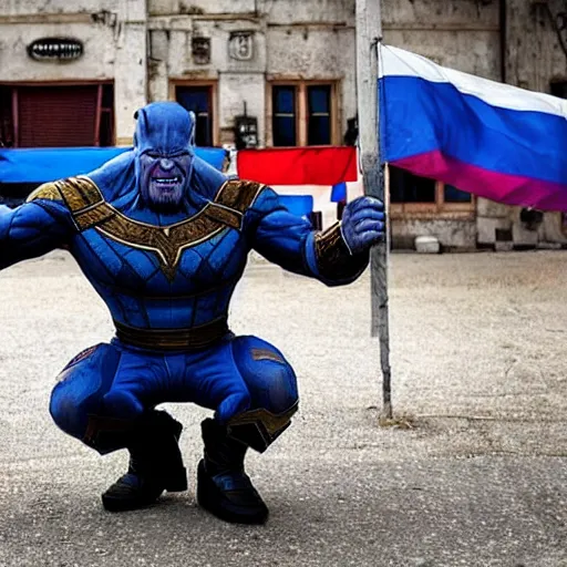 Image similar to russian squatting thanos