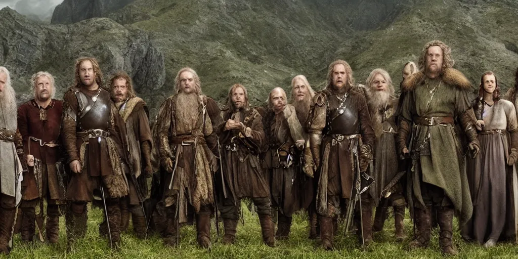 Image similar to the fellowship of the bling, still from the new fantasy movie, 4 k uhd
