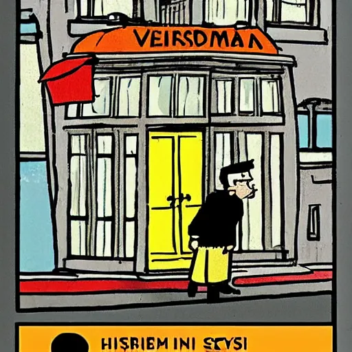 Prompt: amsterdam in the style of herge, tintin