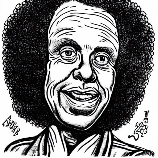 Prompt: “portrait of Richard Simmons in the style of Robert crumb”