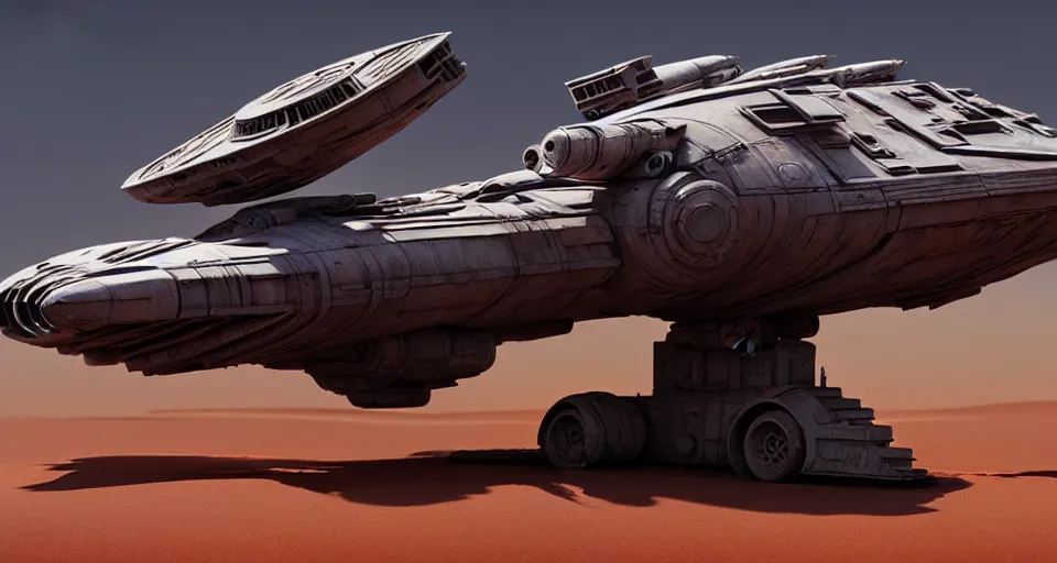 Image similar to highly detailed cinematic scifi render of 3 d sculpt of fury road spaceship, guardians of the galaxy, star wars