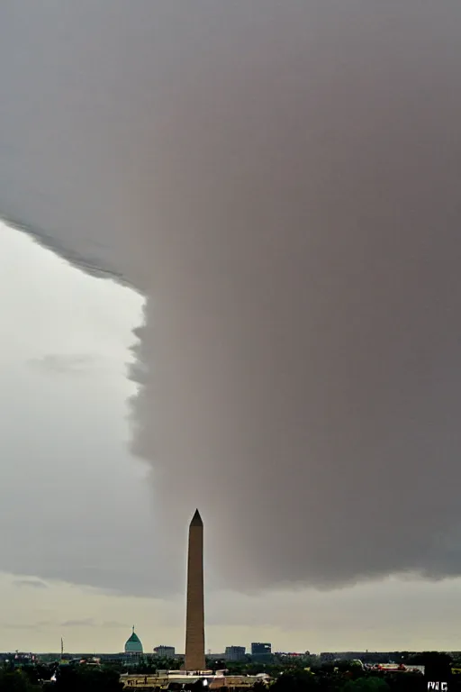 Image similar to a giant tornado in washington dc