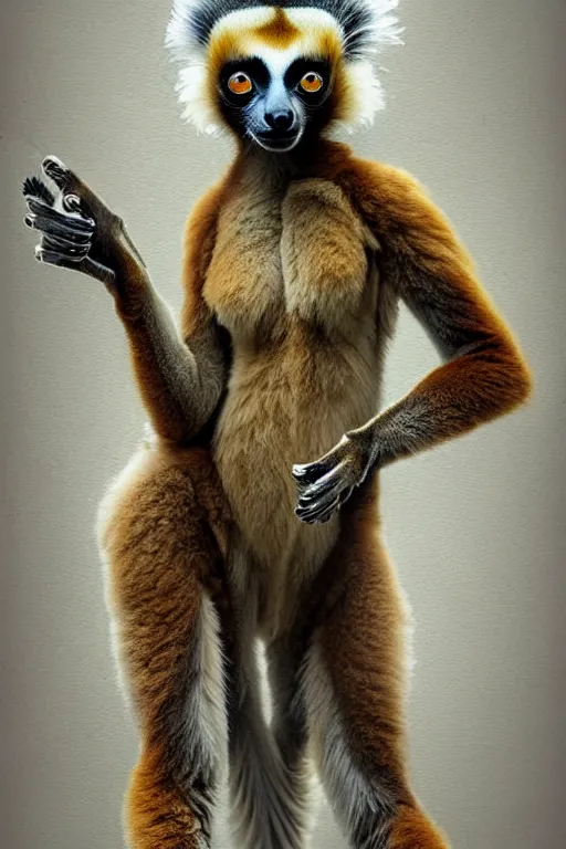 Prompt: epic professional digital art of female human - sifakas lemur hybrid animal wearing air force jumpsuit, eagle wings, painting, by lisa roet, reyna rochin, iris van herpen, leesha hannigan, artstation, cgsocietywlop, epic, much wow, much detail, gorgeous, detailed, cinematic, masterpiece