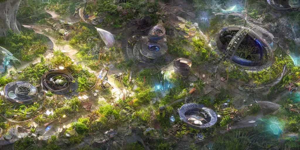 Image similar to 4k solarpunk wallpaper, permaculture, solarpunk is a science fiction literary subgenre and art movement that envisions how the future might look if humanity succeeded in solving major contemporary challenges with an emphasis on sustainability, human impact on the environment, and addressing climate change and pollution, trending on artstation