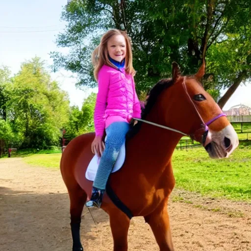 Image similar to 7 year old girl riding on the horse