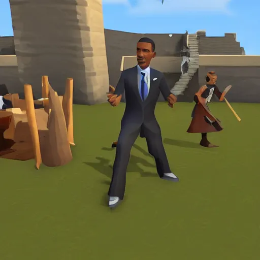 Image similar to obama in runescape