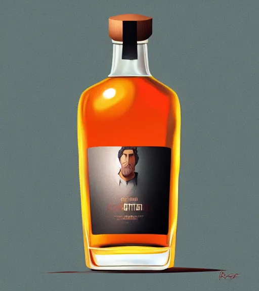 Image similar to face icon stylized minimalist bottle!! ben stiller whiskey!, loftis, cory behance hd by jesper ejsing, by rhads, makoto shinkai and lois van baarle, ilya kuvshinov, rossdraws global illumination