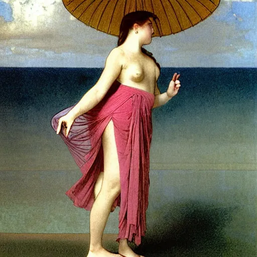 Image similar to Girl throwing gand signs at the palace, thunderstorm, pool, beach and palm trees on the background major arcana sky, by paul delaroche, alphonse mucha and arnold böcklin arnold böcklin hyperrealistic 8k, very detailed