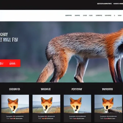 Image similar to web site home page template themed to foxes