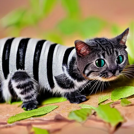 Image similar to a caterpillar - cat - hybrid, animal photography