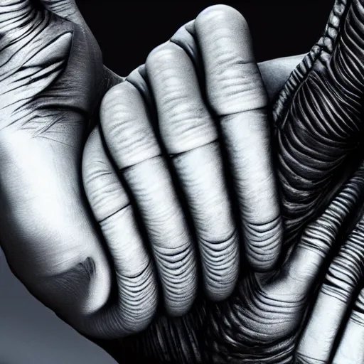 Image similar to alien hand closeup, high details, realistic, 8k, sharp