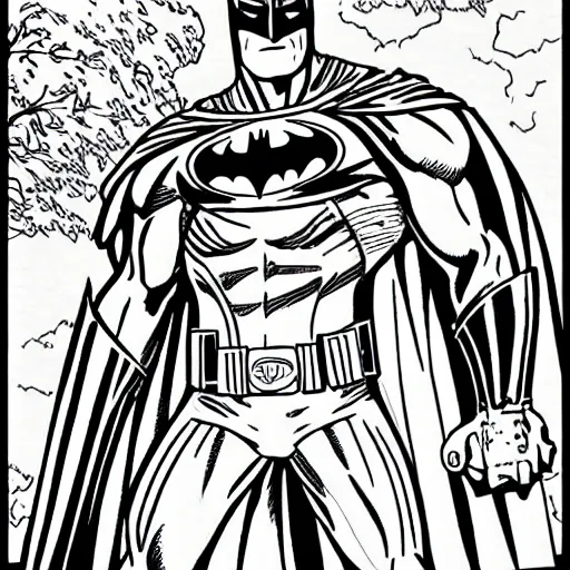 Image similar to a Batman coloring page