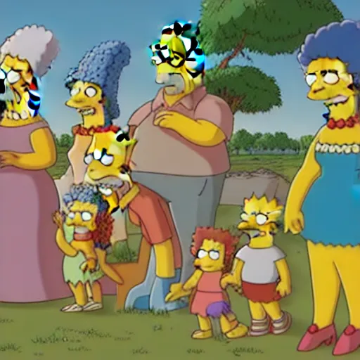 Image similar to the simpsons in prehistoric times