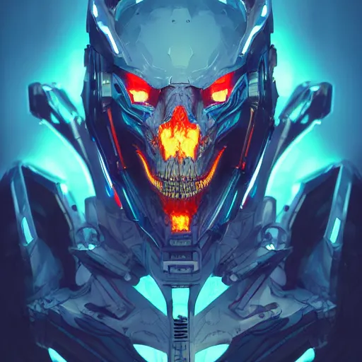 Prompt: a cyberpunk dragon skull, by guweiz and wlop and ilya kuvshinov and artgerm and josan gonzalez, digital art