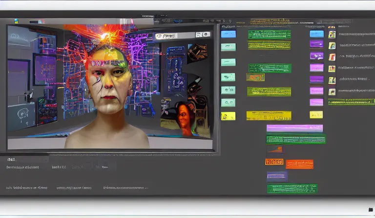 Image similar to GUI for a program that shows you proof for the existence of God, app design, web design, screenshot, System Shock 2, Deus Ex, by Nam June Paik, Frida Kahlo