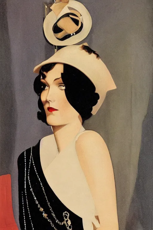 Image similar to a oil painting depicting a Jazz Age high society figure, 1920s style, smooth, highly detailed, high contrast, Coles Phillips, Dean Cornwell, JC Leyendecker, 8K