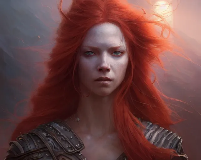 Fantasy Portrait Woman Red Hair WearingArkivfotografi1743972605