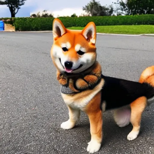 Image similar to photo of A shiba inu dog being a pro crypto trader