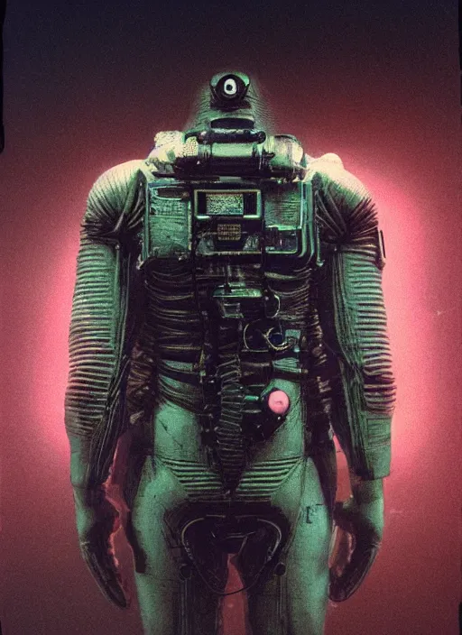 Image similar to polaroid astronauts in dark and empty void underwater - complex and hyperdetailed technical suit. reflection and dispersion materials. rays and dispersion of light. volumetric light. 5 0 mm, f / 3 2. noise film photo. flash photo. ultra realistic, poster by wayne barlowe, hajime sorayama aaron horkey, craig mullins, smooth