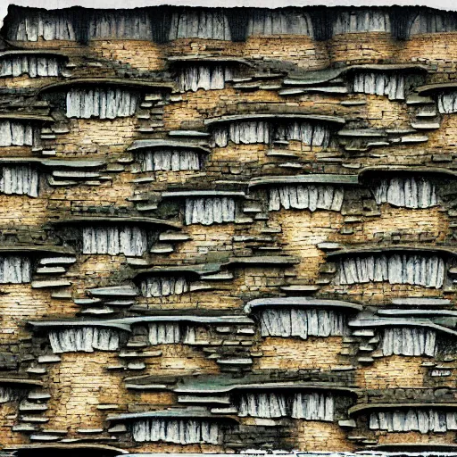 Image similar to house cliffs inspired by jacek yerka