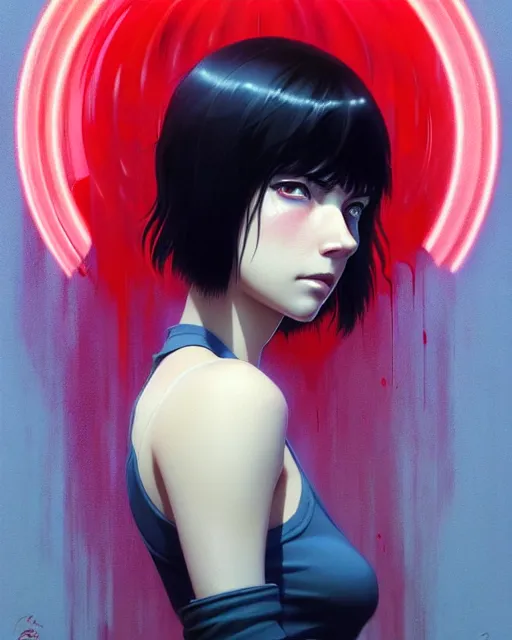 Image similar to dead inside!!!, fine - face, audrey plaza, realistic shaded perfect face, fine details. anime. realistic shaded lighting poster by ilya kuvshinov katsuhiro otomo ghost - in - the - shell, magali villeneuve, artgerm, jeremy lipkin and michael garmash and rob rey