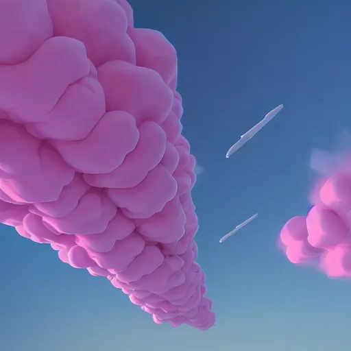 Prompt: people trying to reach a pink crytsall in the sky, beeple, artstation, detailed, digital art