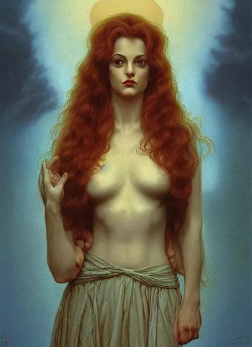 Prompt: the spirit thats the physical manifestation embodiment of the concept of sehnsucht, twin peaks poster art, old retro pulp, by michael whelan, rossetti bouguereau, artgerm, nostalgic, old fashioned