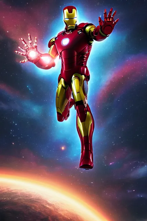 iron man floating in space letting go of reality and | Stable Diffusion ...