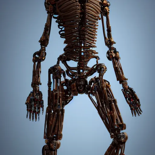 Image similar to robotic mummy, hyper realistic, highly detailed, cinematic lighting, octane render