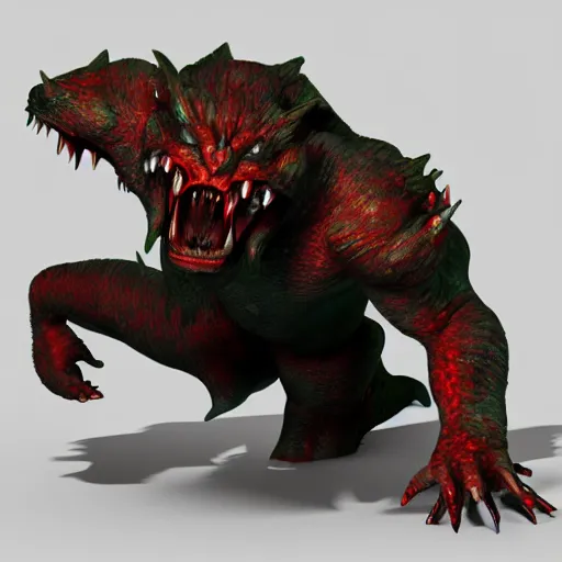 Image similar to monster demon, 3 d rendered