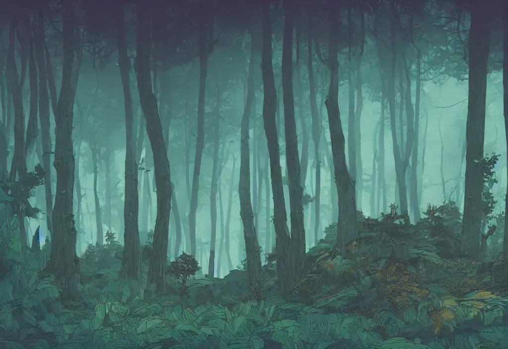 Prompt: handmade illustration of a forest landscape, line art, ink, watercolor by Kilian Eng and by Jake Parker, atmospheric!! and vaporwave composition, winning-award masterpiece, fantastic, octane render, 8K HD Resolution, High quality image