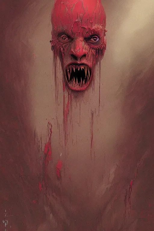 Image similar to Spirit of rage, face distorted by anger, red, disco elysium, highly detailed, digital painting, artstation, concept art, smooth, illustration, art by Wayne Barlowe and Zdislav Beksinski and Francis Bacon