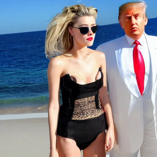 Image similar to amber heard with Donald Trump on vacation