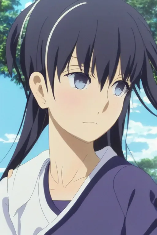 Image similar to A japanese anime high school girl, high detail portrait, Makoto Shinkai kyoto animation