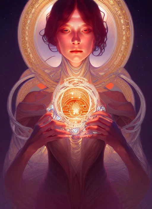 Prompt: symmetry!! portrait of female, cosmic horror, lovecraftian horror, glowing lights!! intricate, elegant, highly detailed, digital painting, artstation, concept art, smooth, sharp focus, illustration, art by artgerm and greg rutkowski and alphonse mucha and junji ito, 8 k